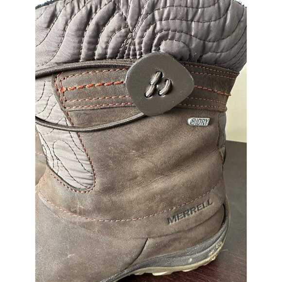 Merrell Dewbrook Brown Waterproof Insulated Boots Women Size 8 Active Heat - Picture 7 of 11
